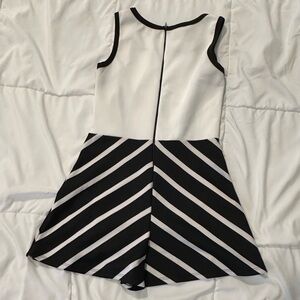 Black and White Chevron Pattern Romper